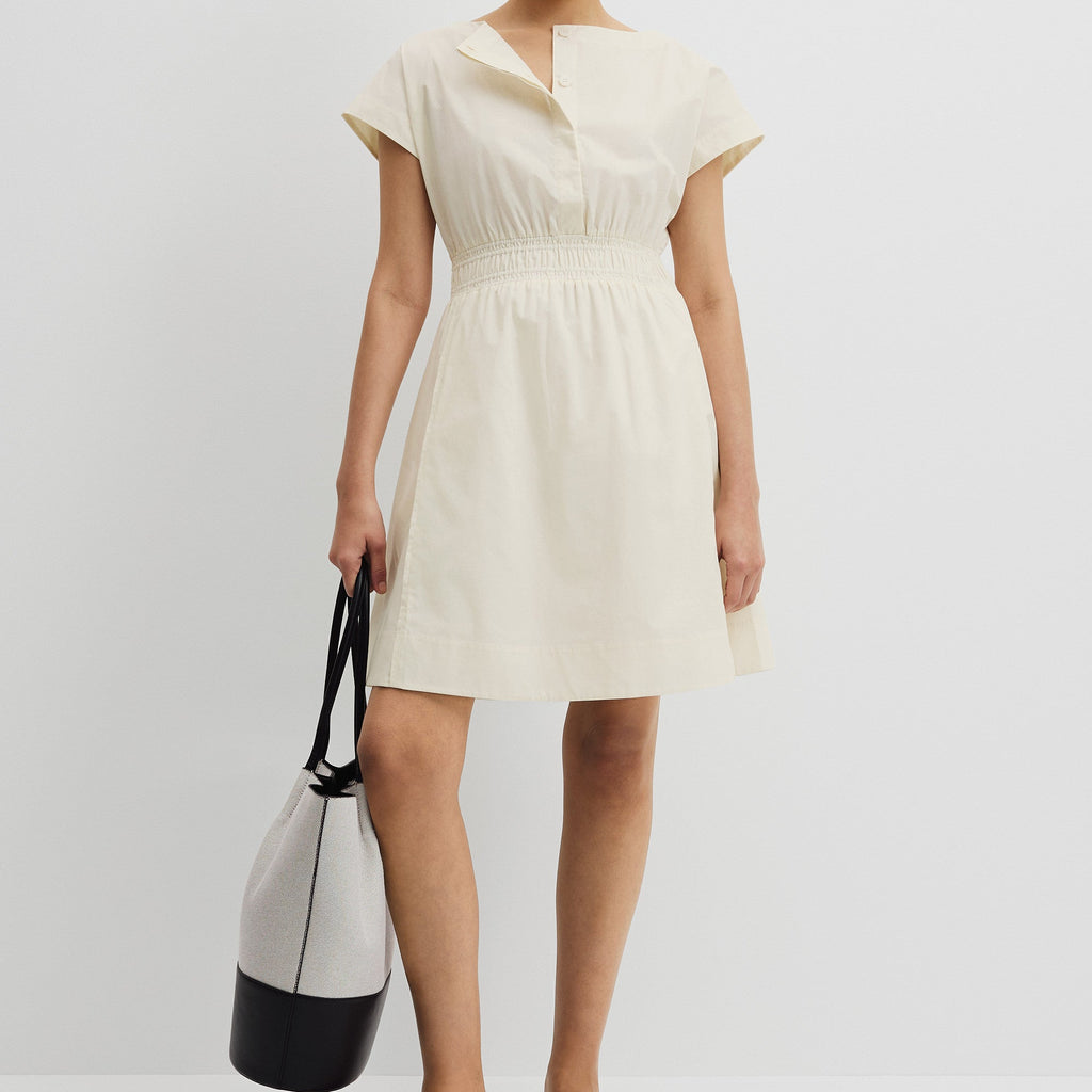 Cotton Shirred Waist Mini Dress