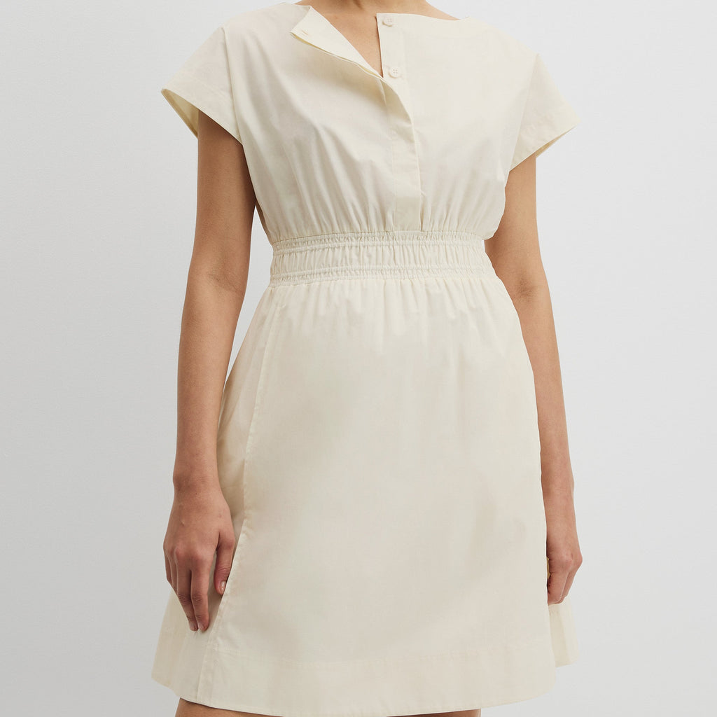 Cotton Shirred Waist Mini Dress