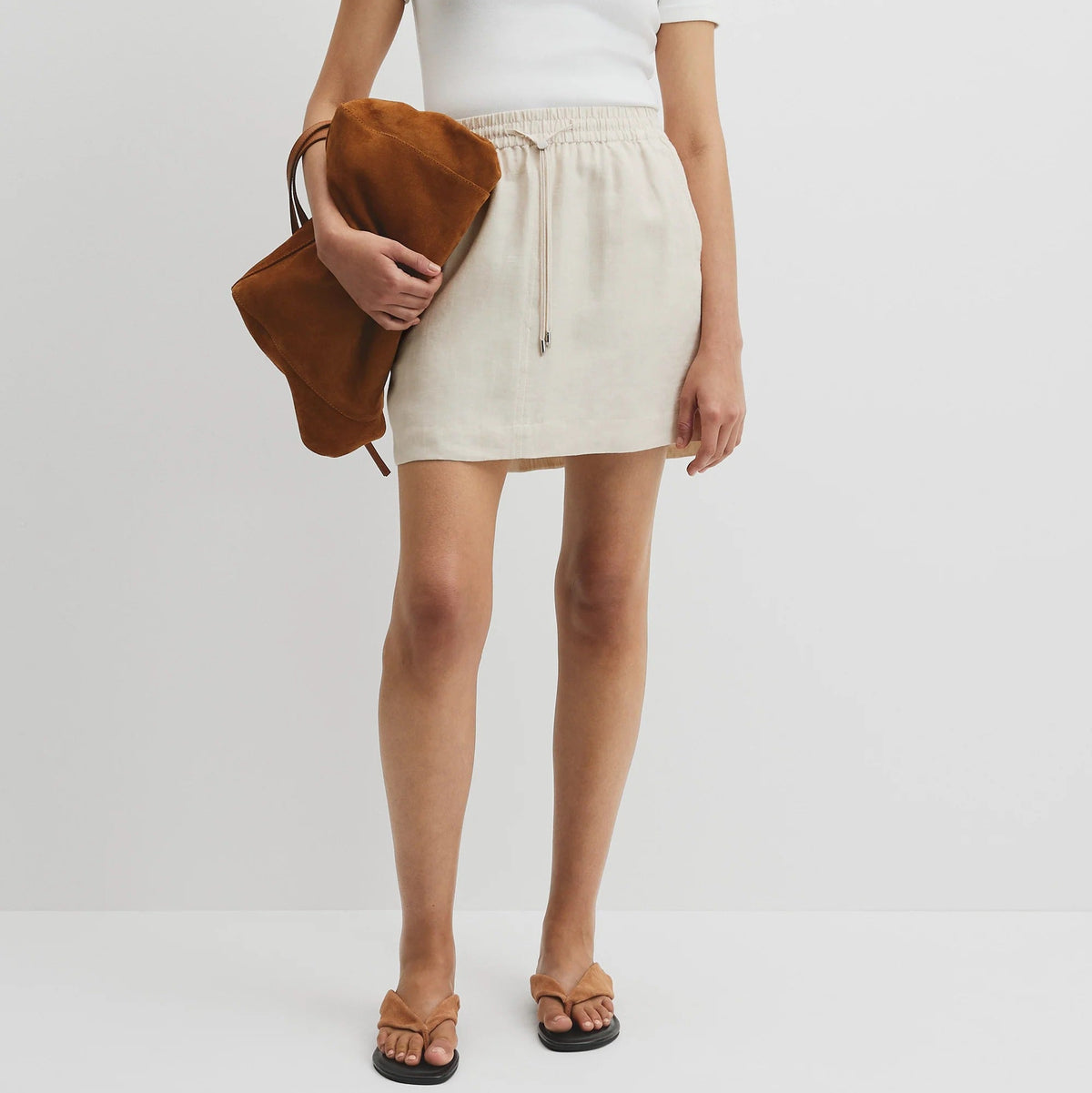 Pull On Linen Skirt