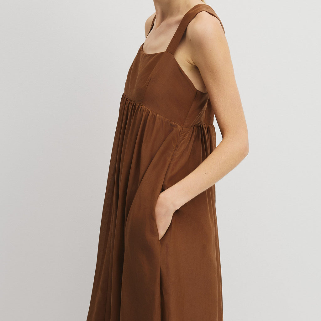 Scoop Neck Empire Line Maxi Dress