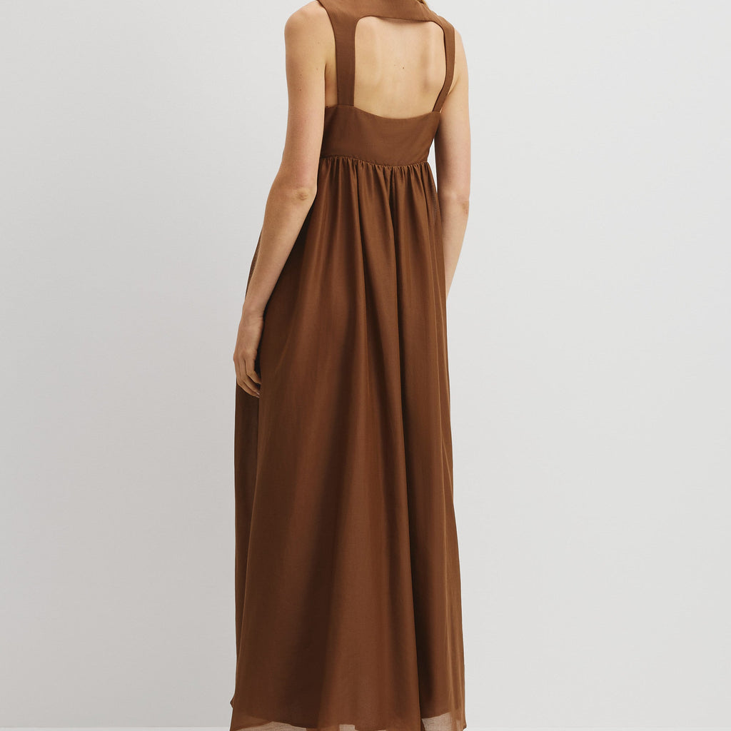 Scoop Neck Empire Line Maxi Dress