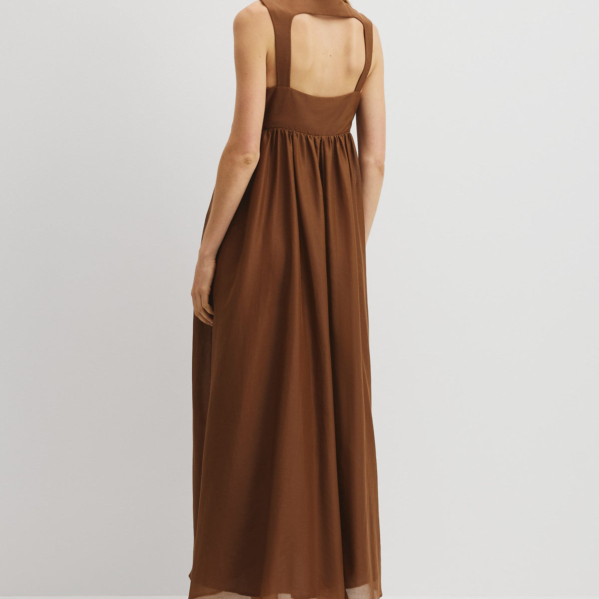Scoop Neck Empire Line Maxi Dress